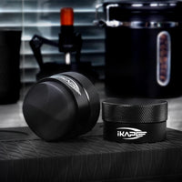 IKAPE V1 gravity coffee distributor, titanium black base, view 2