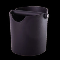 Round plastic knockbox for spent espresso pucks