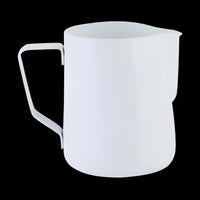 Stainless steel milk frothing pitcher, view 3