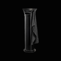 Floor standing knockbox with cloth clip